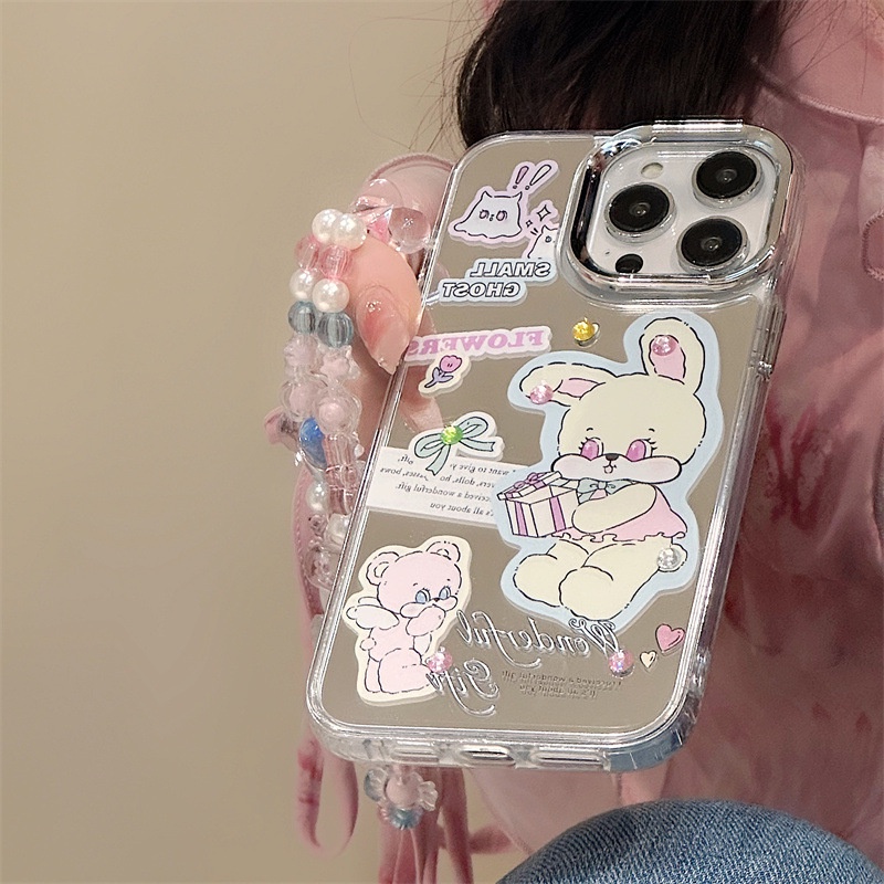 Ốp Điện Thoại mini Có Gương Và Dây Đeo Cho iphone 15 14 13 12 11 promax xs xr xsmax se2020 6 7 8plus