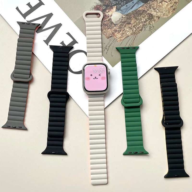 Silicone Dây Đeo Đồng Hồ Từ Tính Bằng Silicon Cho iwatch ultra 49mm 45mm 44mm 42mm 41mm 40mm series 8 7 se 6 5 4 3