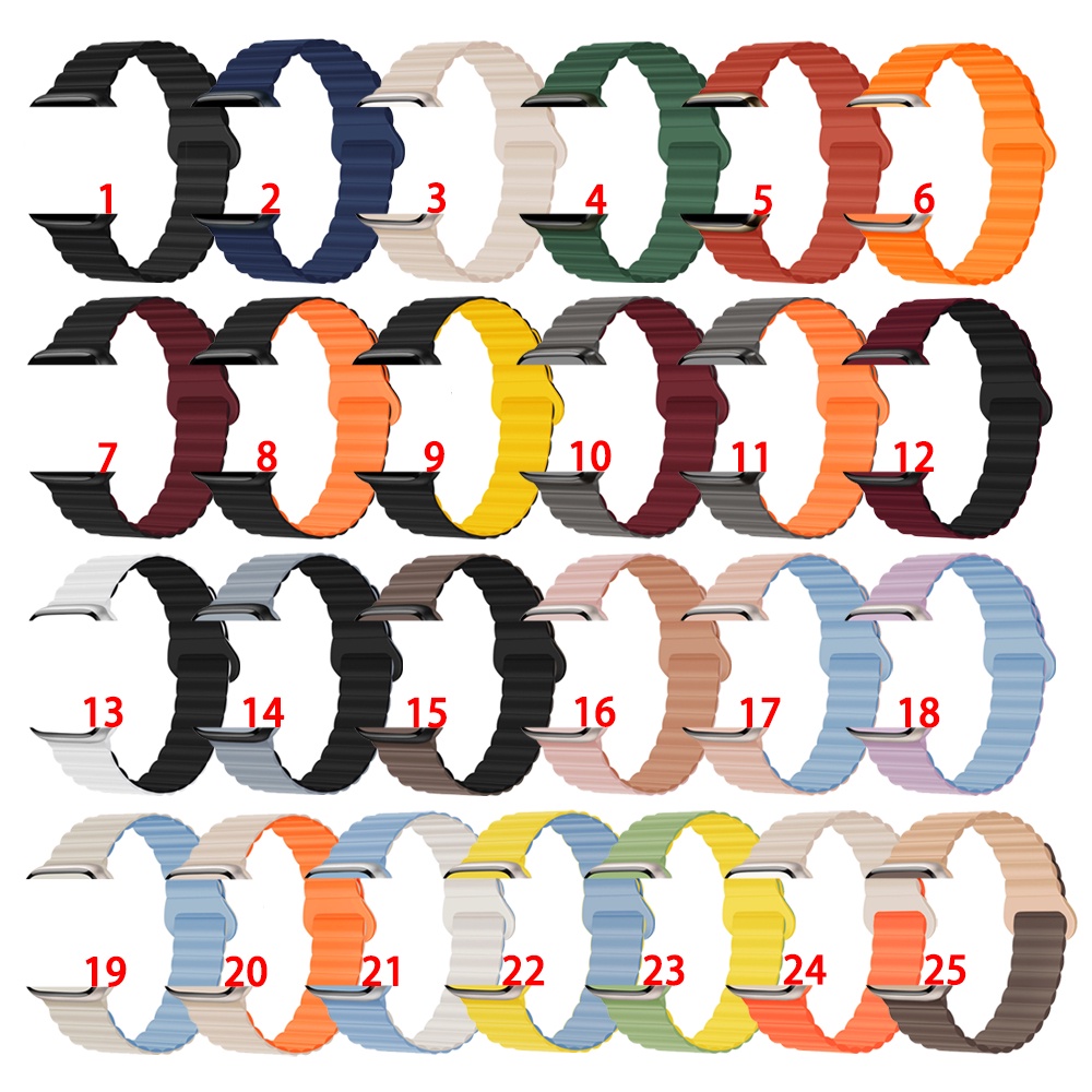 Dây Đeo Đồng Hồ Bằng silicone Khóa Nam Châm Cho apple watch series 8 7 se 6 5 4 3 ultra iwatch 40mm 44mm 41mm 45mm 49mm