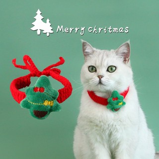Khăn Choàng Cổ Bằng Len Dệt Kim Họa Tiết Hoạt Hình Ông Già Noel Có Chuông Giáng Sinh Dành Cho Chó Mèo 2023