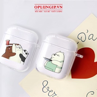 Ốp tai nghe Airpods pro 2 gấu bắc cực vỏ bảo vệ tai nghe airpods case airpods 1 2 3 pro 2 silicon trong suốt