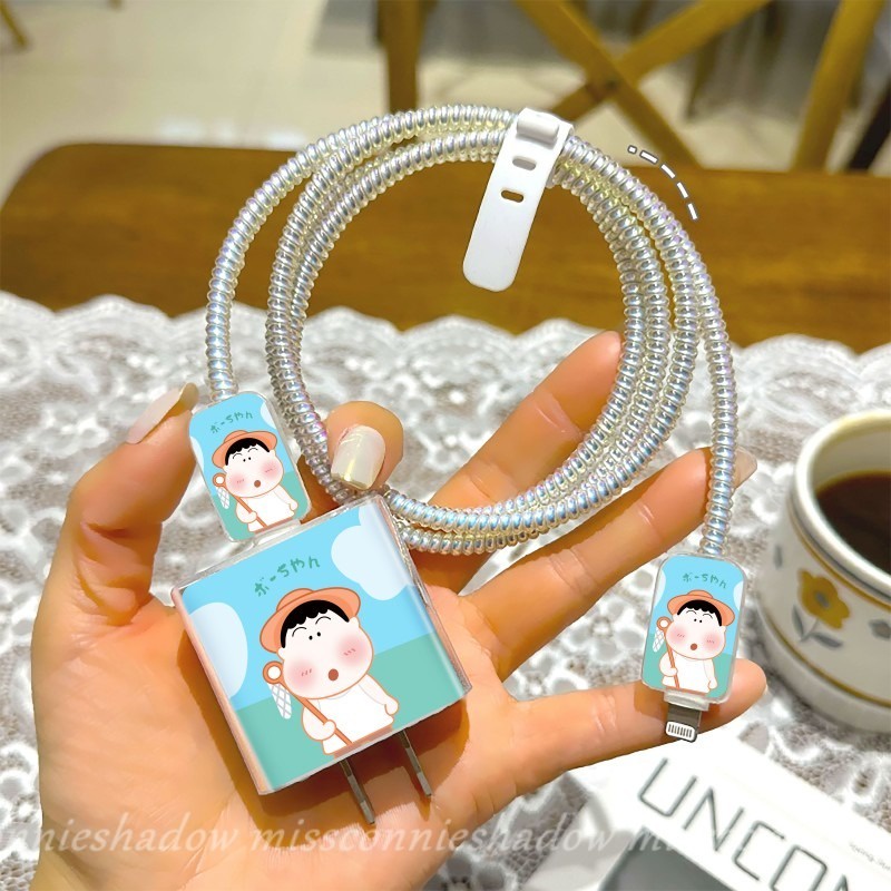 DISNEY Hoạt Hình Vỏ Bọc Bảo Vệ Cáp Sạc usb 18 / 20w Họa Tiết shin-chan Dễ Thương