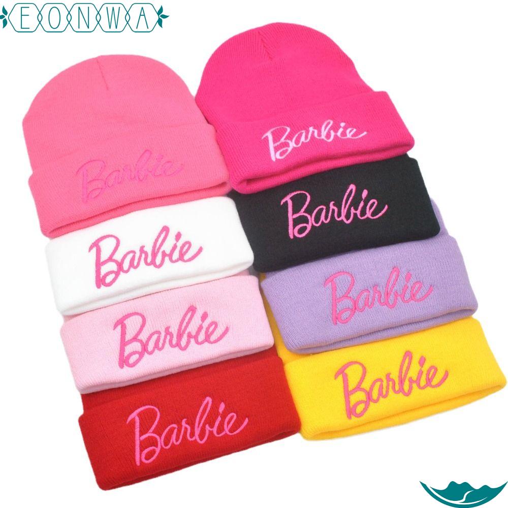 Eonway Mũ Len Dệt Kim Giữ Ấm Màu Hồng Thêu Họa Tiết Búp Bê barbie Quà Tặng Cho Nữ