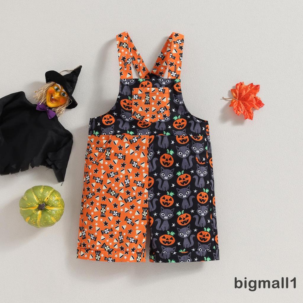 Áo Yếm Liền Quần Họa Tiết halloween Hoạt Hình Cho Bé 9 Tháng-4 Tuổi