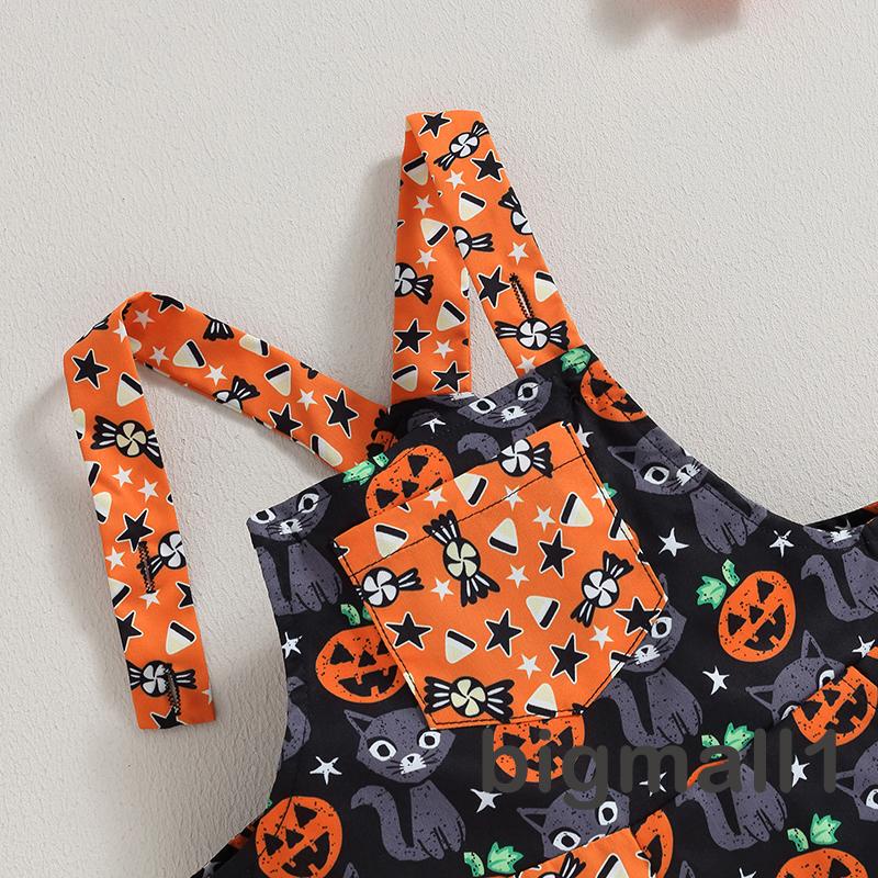 Áo Yếm Liền Quần Họa Tiết halloween Hoạt Hình Cho Bé 9 Tháng-4 Tuổi