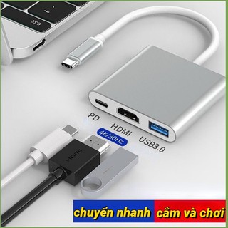 Cáp chuyển đổi từ type c sang hdmi + usb 3.0 cho macbook điện thoại cáp typec sang hdmi dây chuyển đổi từ typec sang hdm