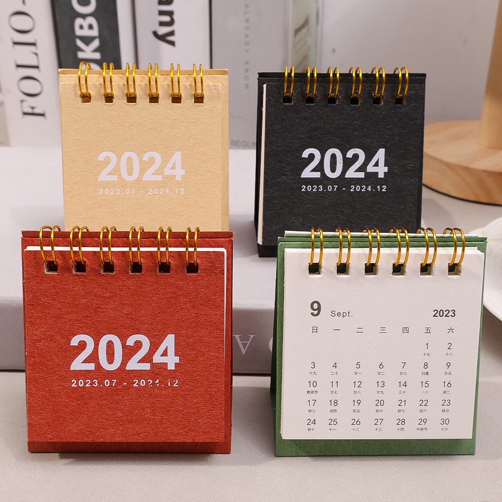 Lịch Để Bàn mini Màu Sắc Đơn Giản Dành Cho Văn Phòng / Trường Học / Lập Kế Hoạch 2024