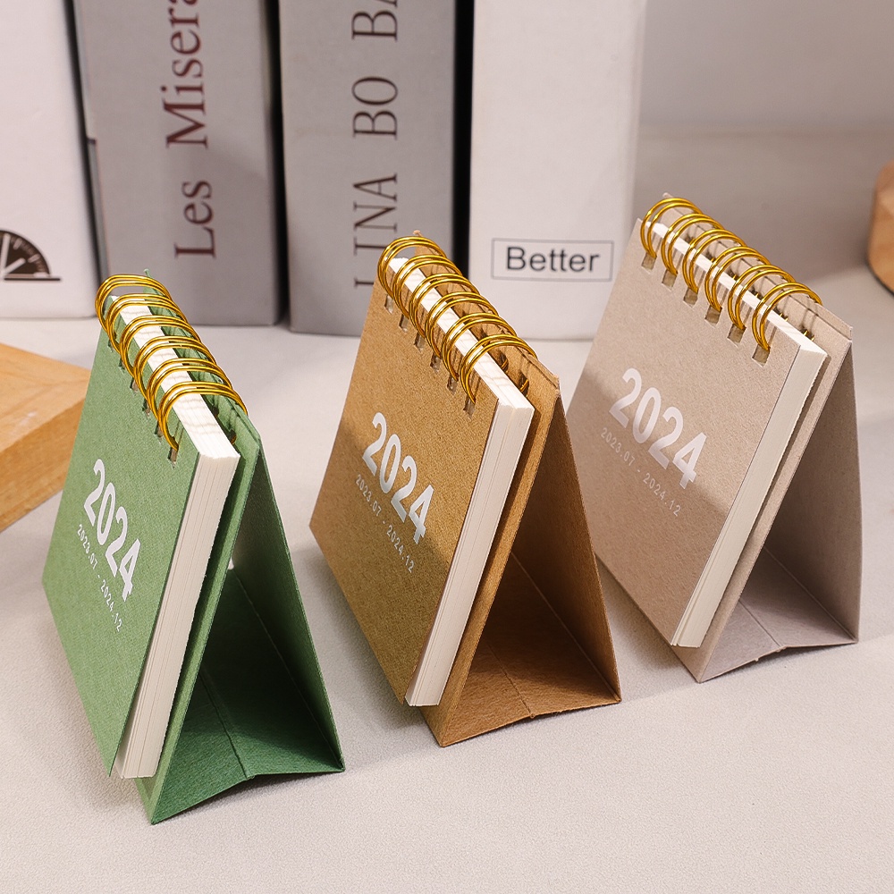 Lịch Để Bàn mini Màu Sắc Đơn Giản Dành Cho Văn Phòng / Trường Học / Lập Kế Hoạch 2024