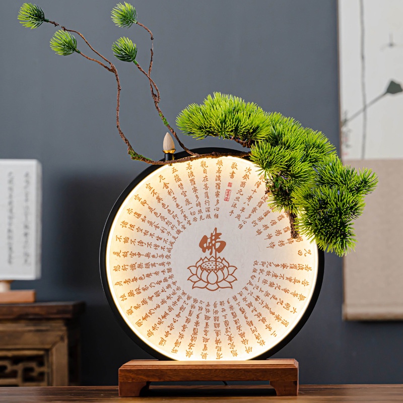 Kệ Gỗ Đặt Tượng Đế Thấp Có Đèn Led Size 30, Có Thể Đốt Trầm Hương, Quà Tặng Tân Gia Khai Trương Trang Trí Bàn