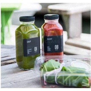 Chai thủy tinh vuông 300ml / 500ml nắp nhựa vuông cao