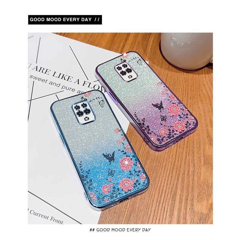 Ốp Điện Thoại Trang Trí Hình Hoa Bướm Cho Xiaomi Redmi Note 9 Pro Max 9S 7 8 9 Pro 5G Redmi9 9A 9C