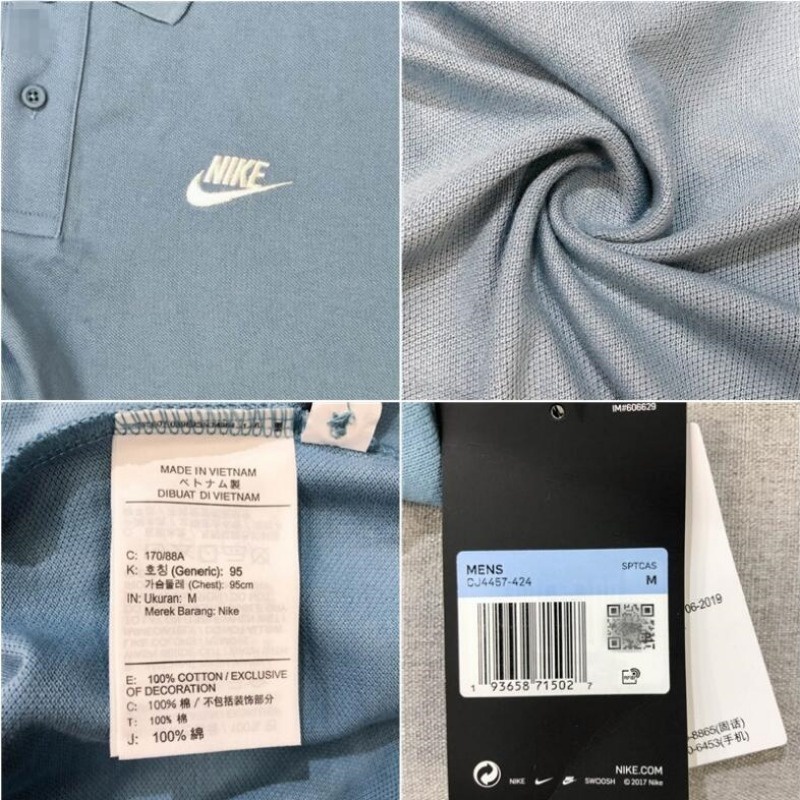 Nike Áo polo Chính Hãng 100% cotton Thoải Mái Cho Nam cj4457