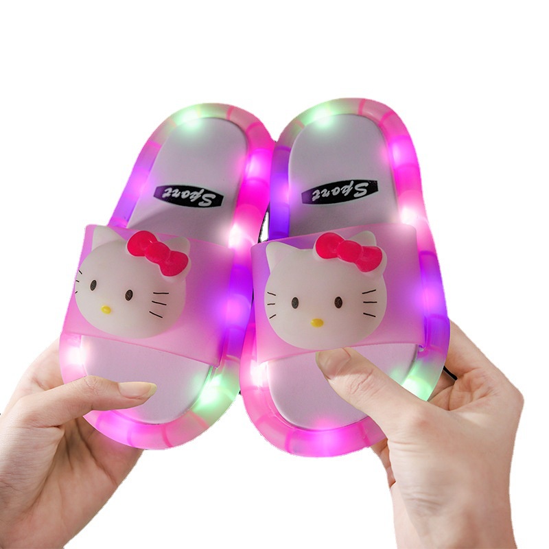Dép Đi Trong Nhà / Ngoài Trời Họa Tiết Hoạt Hình Có Đèn Phát Sáng Dành Cho Bé