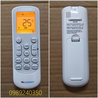 Remote điều khiển điều hòa máy lạnh DAIRRY chính hãng