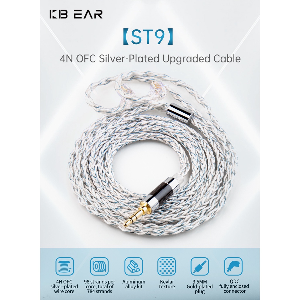 Kbear st9 Dây Cáp Kết Nối Mạ Vàng 4n Cổng 3.5mm Qc Cho kz / storm st8