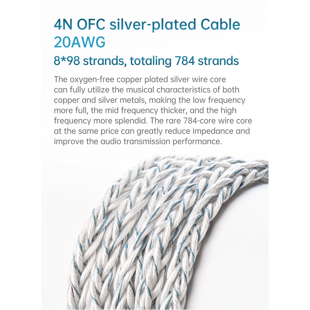 Kbear st9 Dây Cáp Kết Nối Mạ Vàng 4n Cổng 3.5mm Qc Cho kz / storm st8