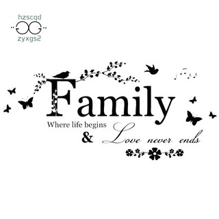 Decal dán tường Trang Trí Phòng Khách Chữ family