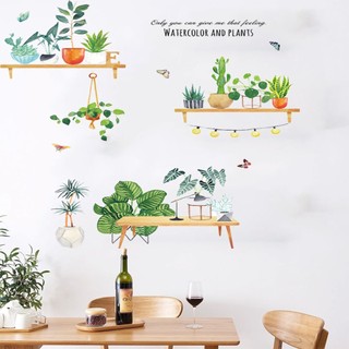 Decal Dán Tường Chậu Cây Dây Đèn-BA7290