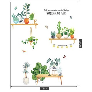 Decal Dán Tường Chậu Cây Dây Đèn-BA7290