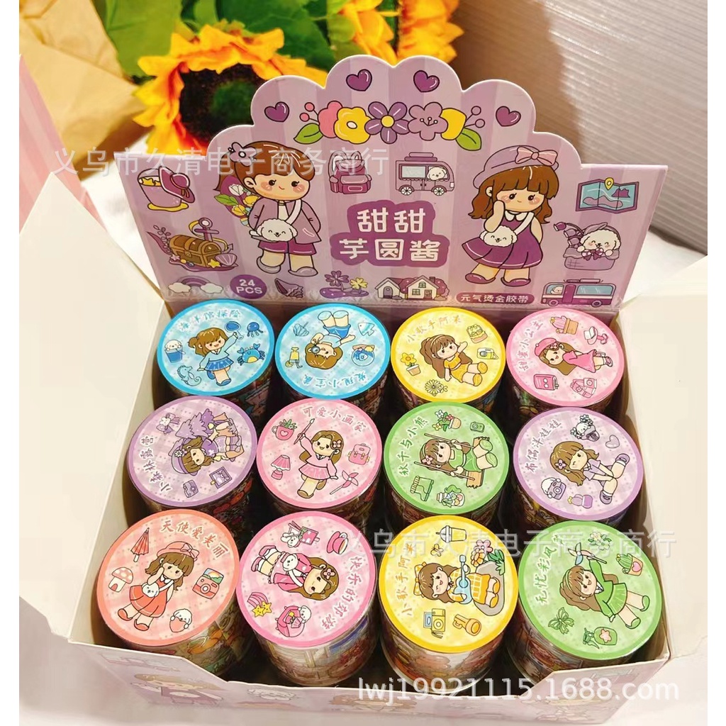 Sticker Cuộn Tròn Hình Cô Gái Siu Dễ Thương Nhà LYANWN