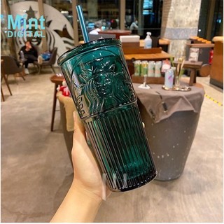 Starbucks bình nước thủy tinh dung tích lớn 550ml có ống hút tiện lợi
