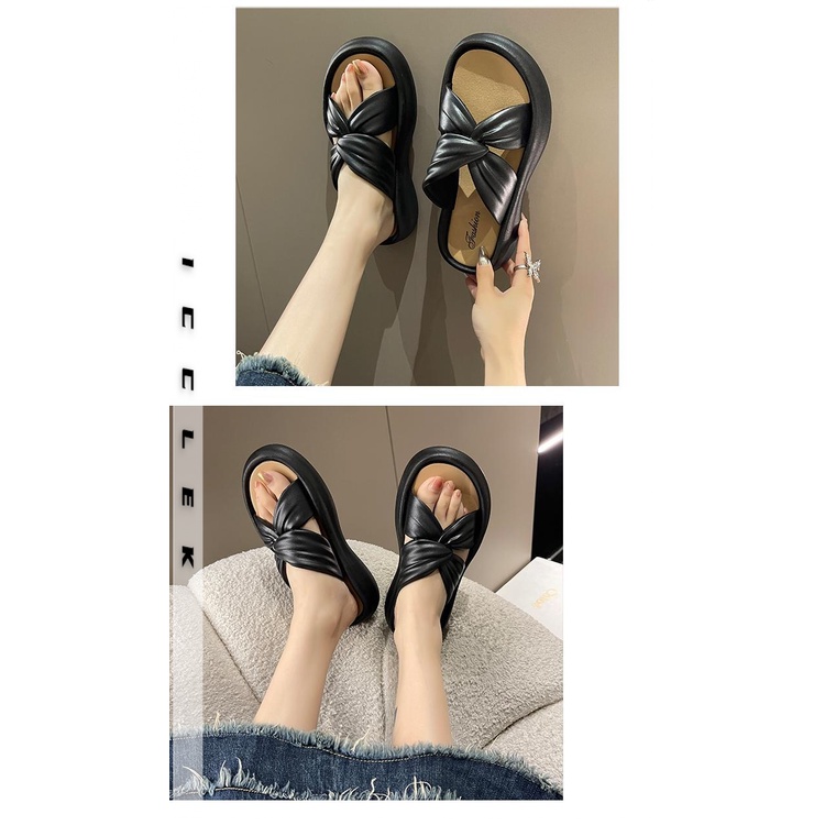 ICCLEK dép nữ dép bánh mì nữ Thoải mái Giày dép B90H2WN 34Z230826