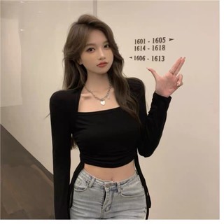 Áo thun rút dây eo cổ U