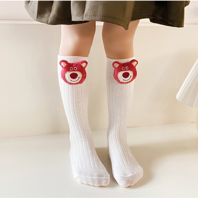 Vớ bé gái Mùa xuân và mùa hè dâu tây gấu vớ Vớ Hàn Quốc cho trẻ em gái