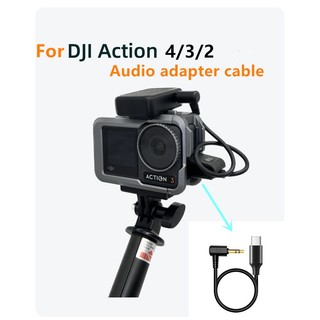  Dành cho DJI OSMO action 5 PRO   DJI action 4   action 3   action 2 Cáp chuyển đổi âm thanh Type-c sang 3,5mm Tương thích với micrô chính để chèn và sử dụng trực tiếp 