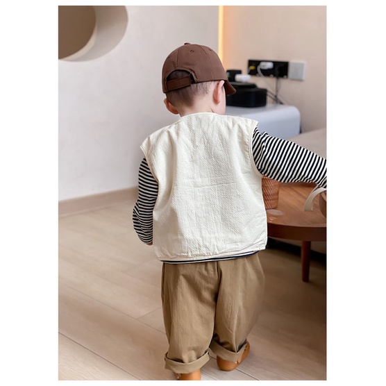 Áo Khoác Không Tay Thêu Họa Tiết Phong Cách Mới Thời Trang Xuân Thu Cho Bé Trai