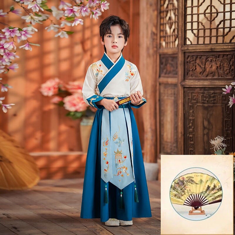 Bộ Đồ Hán Phục Phong Cách Trung Hoa Cho Bé Trai