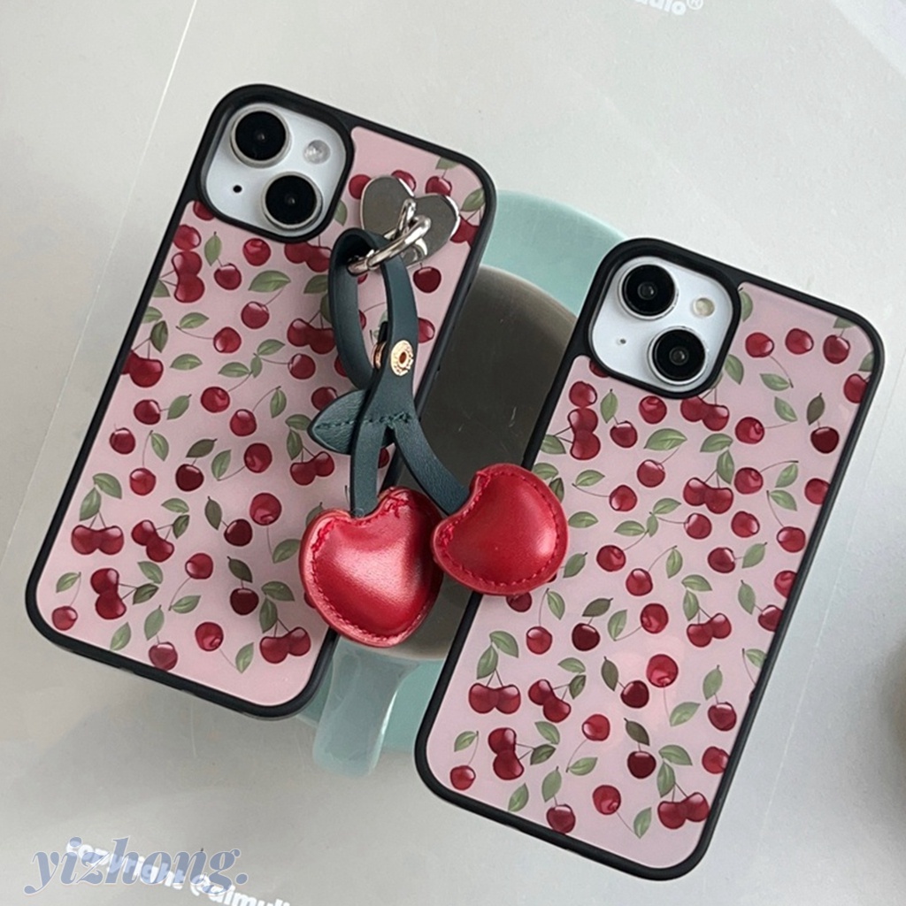 Điện Thoại Ốp Điện Thoại tpu Dẻo Màu Hồng Họa Tiết cherry Dễ Thương Chống Trầy / Rơi Cho iphone 14 pro max 12 13 iphone 12pro
