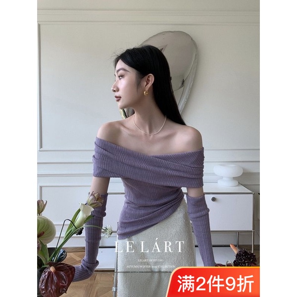 FXDAZI Bán Chạy! Giảm Giá Nóng!Áo Kiểu Trễ Vai Tay Dài Thời Trang Xuân Thu Phong Cách Mới