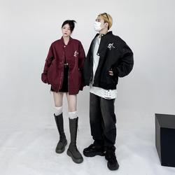 Áo khoác nam dù 2 lớp form rộng nam nữ hoạ tiết camping Áo khoác bomber họa tiết thêu vintage thời trang cho nữ áo khoác bomber phong cách