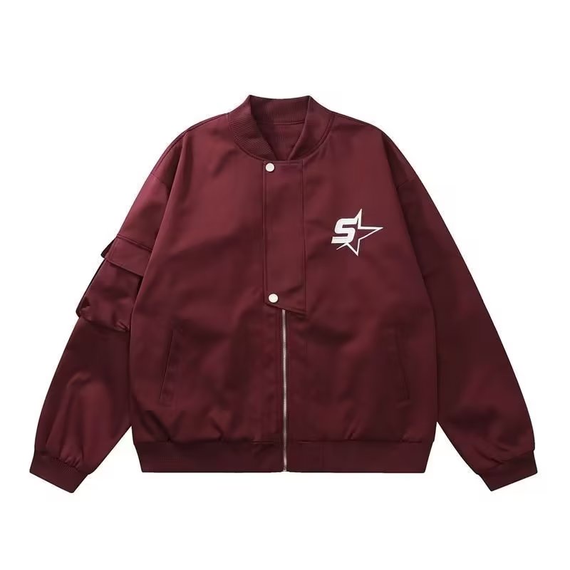 Áo khoác nam dù 2 lớp form rộng nam nữ hoạ tiết camping Áo khoác bomber họa tiết thêu vintage thời trang cho nữ áo khoác bomber phong cách