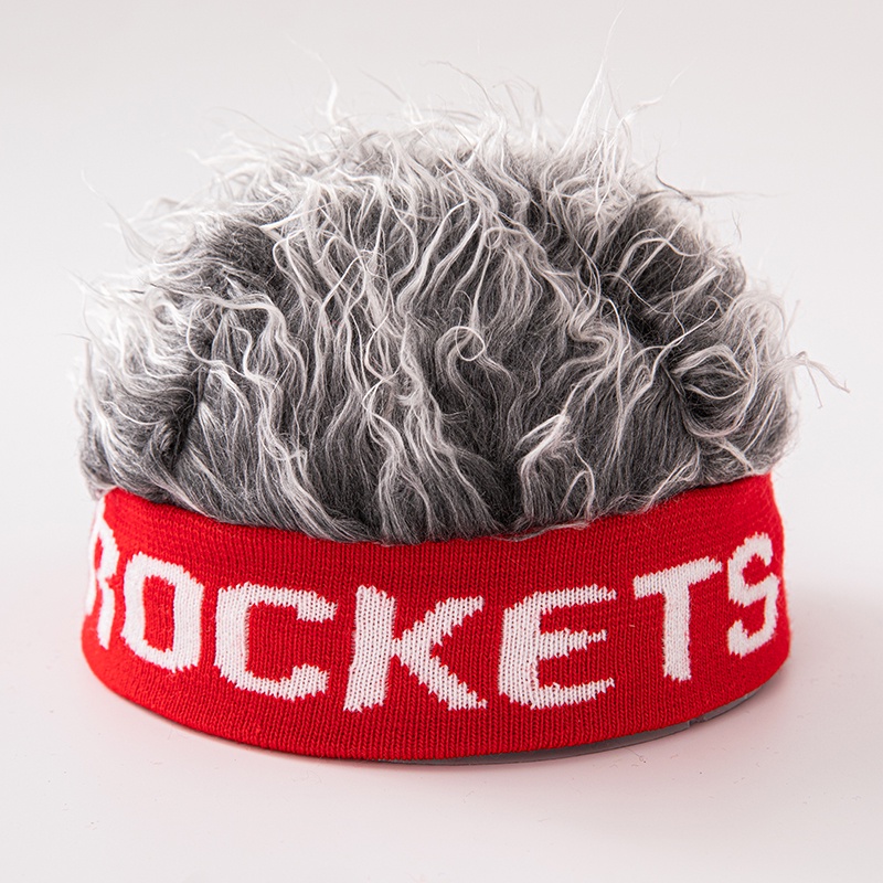 Mũ Len Không Vành Gắn Tóc Giả Phong Cách hip hop Cá Tính