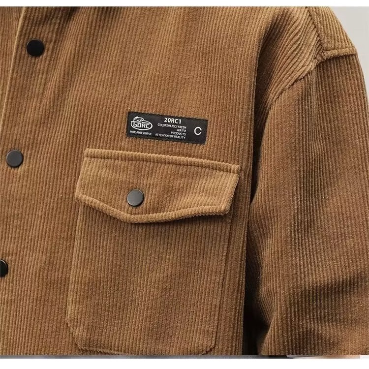 Áo Khoác Sơ Mi Tay Dài Dáng Rộng Vải Nhung Dày Thời Trang Thu Đông Cho Nam