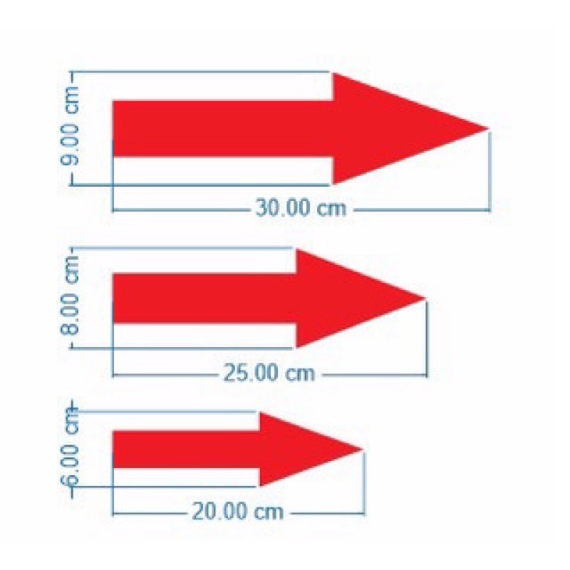 1 CẶP MŨI TÊN DECAL MÀU  DÁN CỬA KÍNH CHỐNG NƯỚC 100%