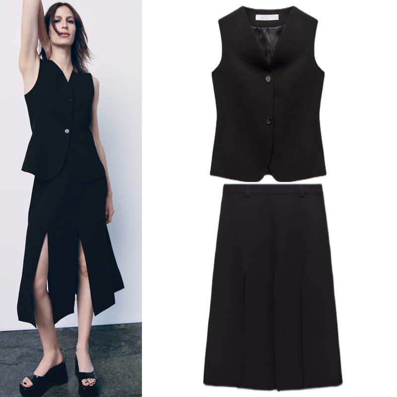 Zara Bộ Áo vest Ôm Dáng + Chân Váy Thời Trang Mùa Hè Xinh Xắn2731287 7918118