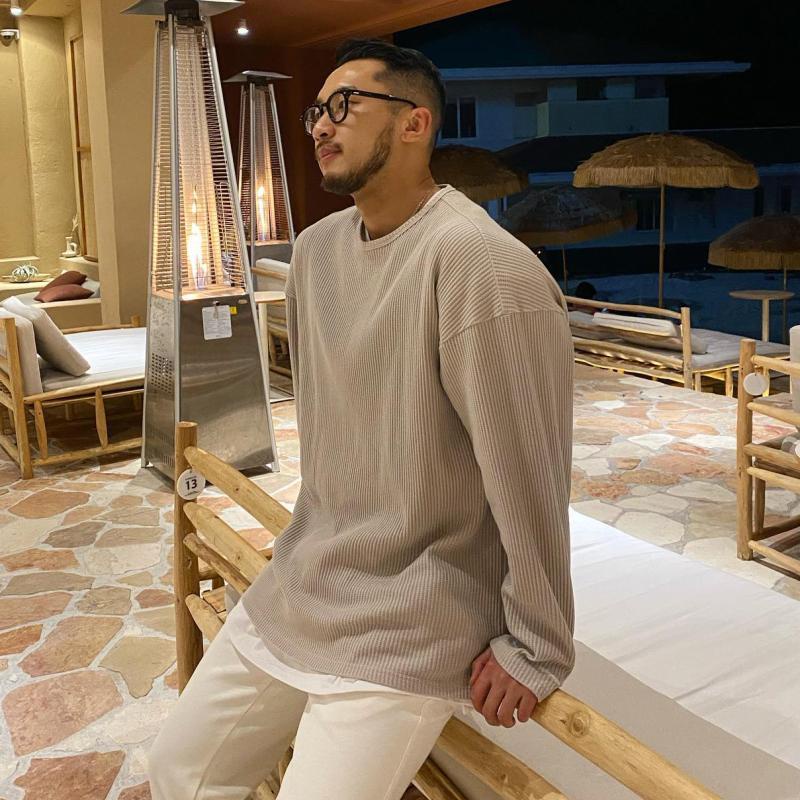 Áo Thun Tay Dài Kẻ Sọc Màu Sắc Thời Trang Cho Nam