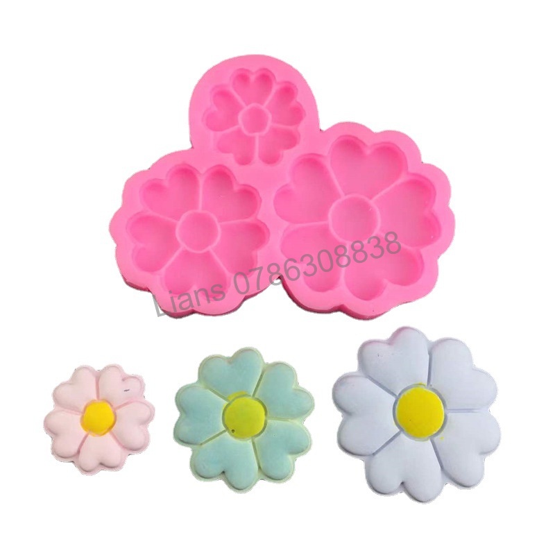SG - Khuôn silicon làm bánh fondant rau câu 4d hoa mai đào, hoa hướng dương