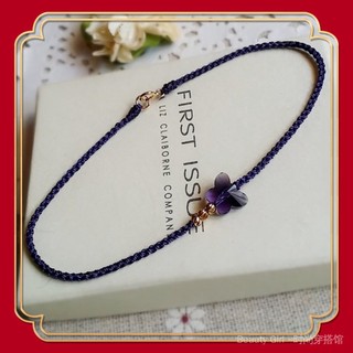 Sản phẩm mới về!}t classy vòng đeo chân dệt tay hình bướm thạch anh tím dễ phối đồ