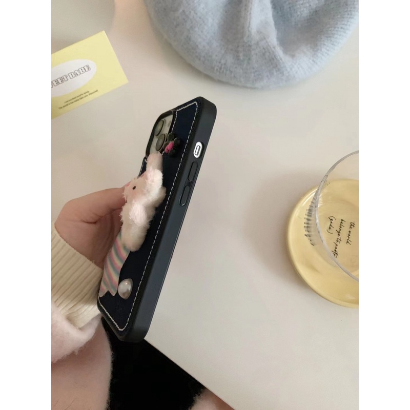 Ốp Điện Thoại denim Hình Thỏ 3d Cho iphone 11 12 12pro 12promax 13 13pro 13promax 14 14pro 14promax 15 15pro 15promax 11