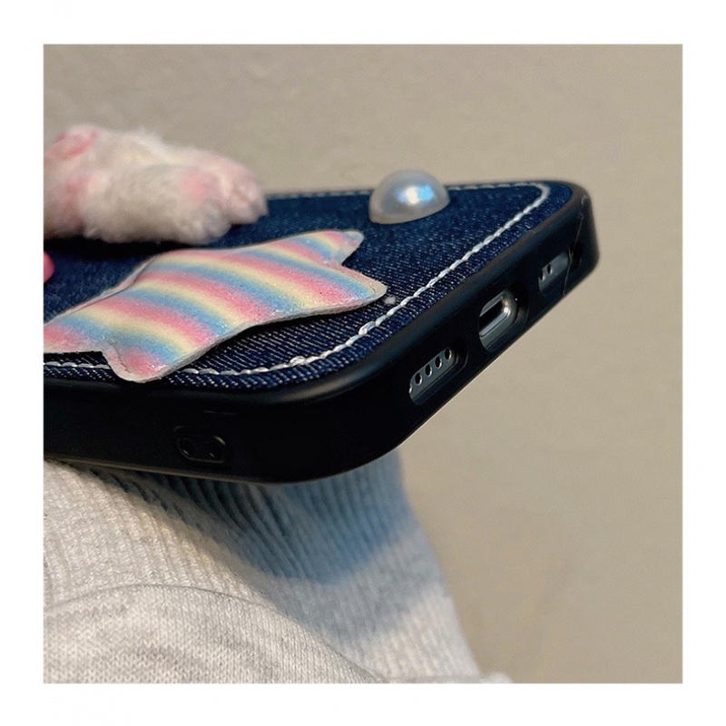Ốp Điện Thoại denim Hình Thỏ 3d Cho iphone 11 12 12pro 12promax 13 13pro 13promax 14 14pro 14promax 15 15pro 15promax 11