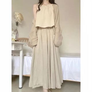 Chân Váy cotton Lanh Lưng Cao Phong Cách retro Thời Trang Xuân Hè Cho Nữ