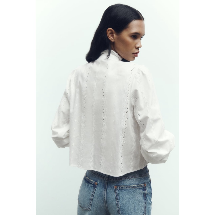 Zara Áo Sơ Mi Trắng Thêu Họa Tiết Thời Trang Mùa Thu 8741228 250
