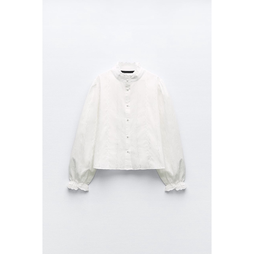 Zara Áo Sơ Mi Trắng Thêu Họa Tiết Thời Trang Mùa Thu 8741228 250