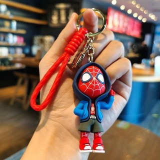 Móc khóa Marvel hero Spider-Man pvc Captain America Iron Man, mặt dây chuyền túi đi học hình Avengers Marvel Wira Spiderman Rantai kunci
