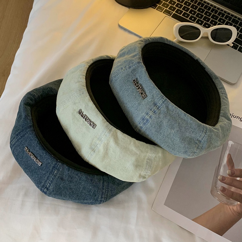 Mũ beret denim Phong Cách Thời Trang Hàn Quốc Nhật Bản Dành Cho Nữ