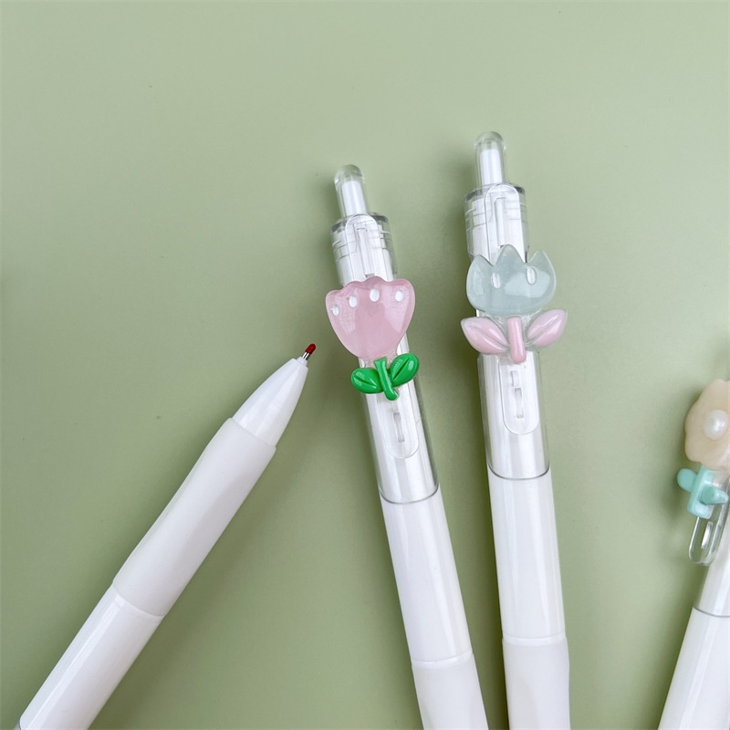 Bút Mực gel Ngòi 0.5mm In Họa Tiết Hoa mini Dễ Thương